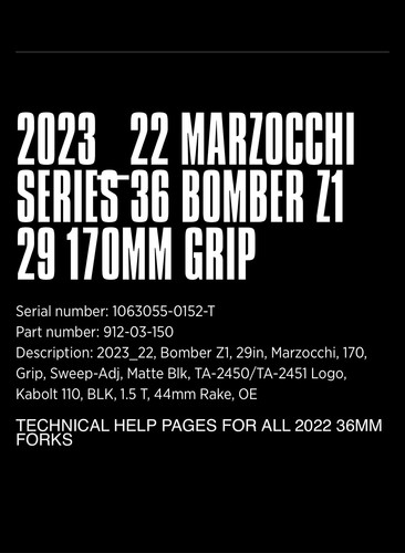 Marzocchi 2023 bomber forks - marzocchi,